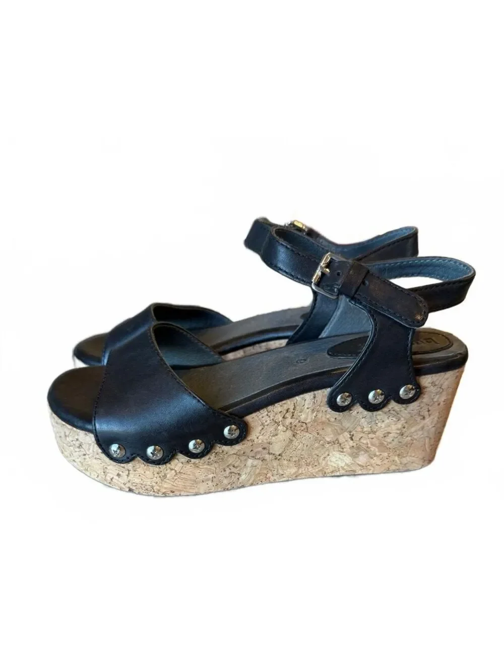Bussola Mansfield Platform Wedge Sandals – Black – Women's Size 38